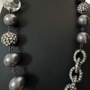 Elegant Silver and Black Beaded Necklace